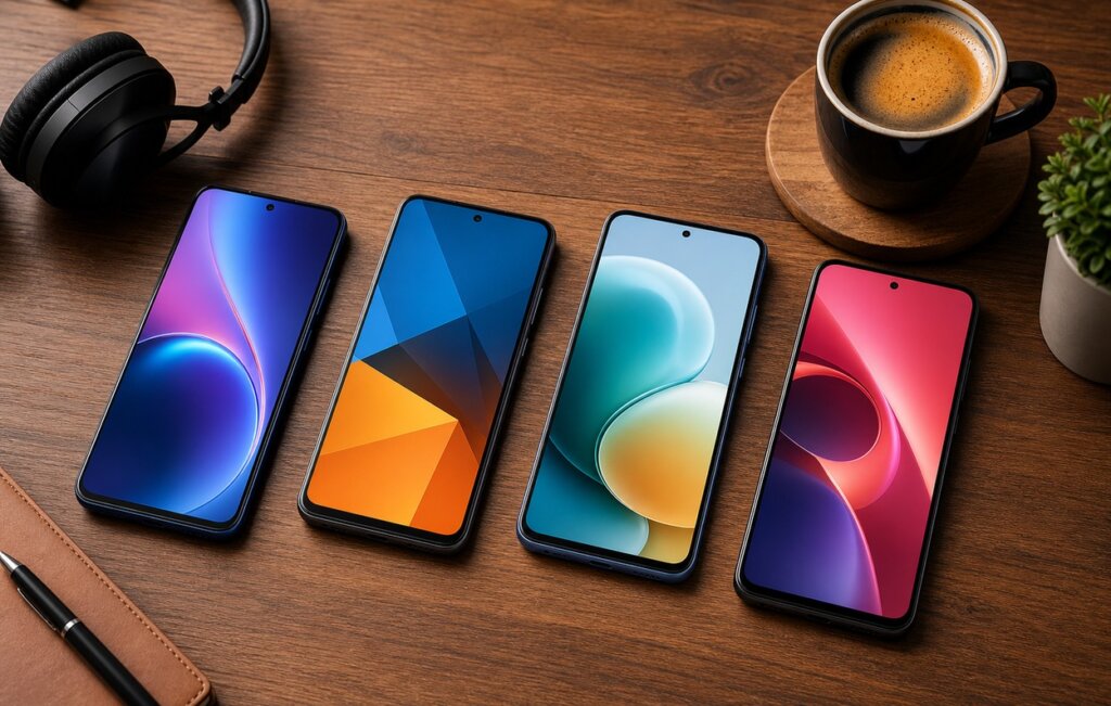 ১০,০০০ টাকার নিচে সেরা স্মার্টফোন ২০২৬: Samsung Galaxy M07 থেকে POCO C71 পর্যন্ত বাজেট স্মার্টফোন ২০২৬: Samsung Galaxy M07, POCO C71, Redmi A5 ও Lava Bold N2-এর ছবি