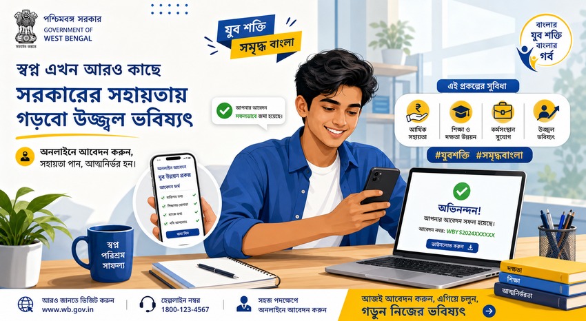 বাঙ্লার যুব সাথী প্রকল্প ২০২৬: বেকার যুবক-যুবতীদের মাসিক ১,৫০০ ভাতা - সম্পূর্ণ গাইড 1 বাংলার যুব সাথী প্রকল্প ২০২৬ - বেকার যুবক-যুবতীদের মাসিক ভাতা প্রকল্পের অনলাইন আবেদন প্রক্রিয়া
