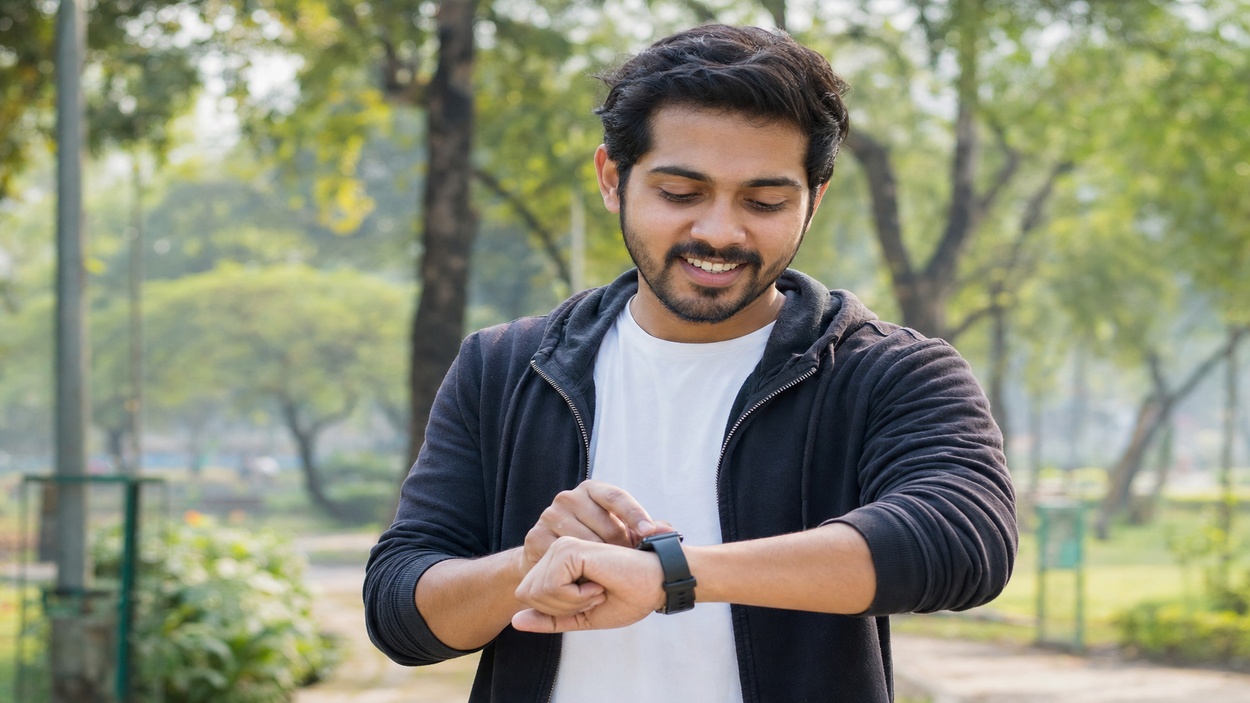 সেরা বাজেট স্মার্টওয়াচ ২০২৬: দাম, ফিচার ও কেনার আগে করণীয় 1 একজন ব্যক্তি স্মার্টওয়াচে স্বাস্থ্য ডেটা দেখছেন — বাজেট স্মার্টওয়াচ ২০২৬