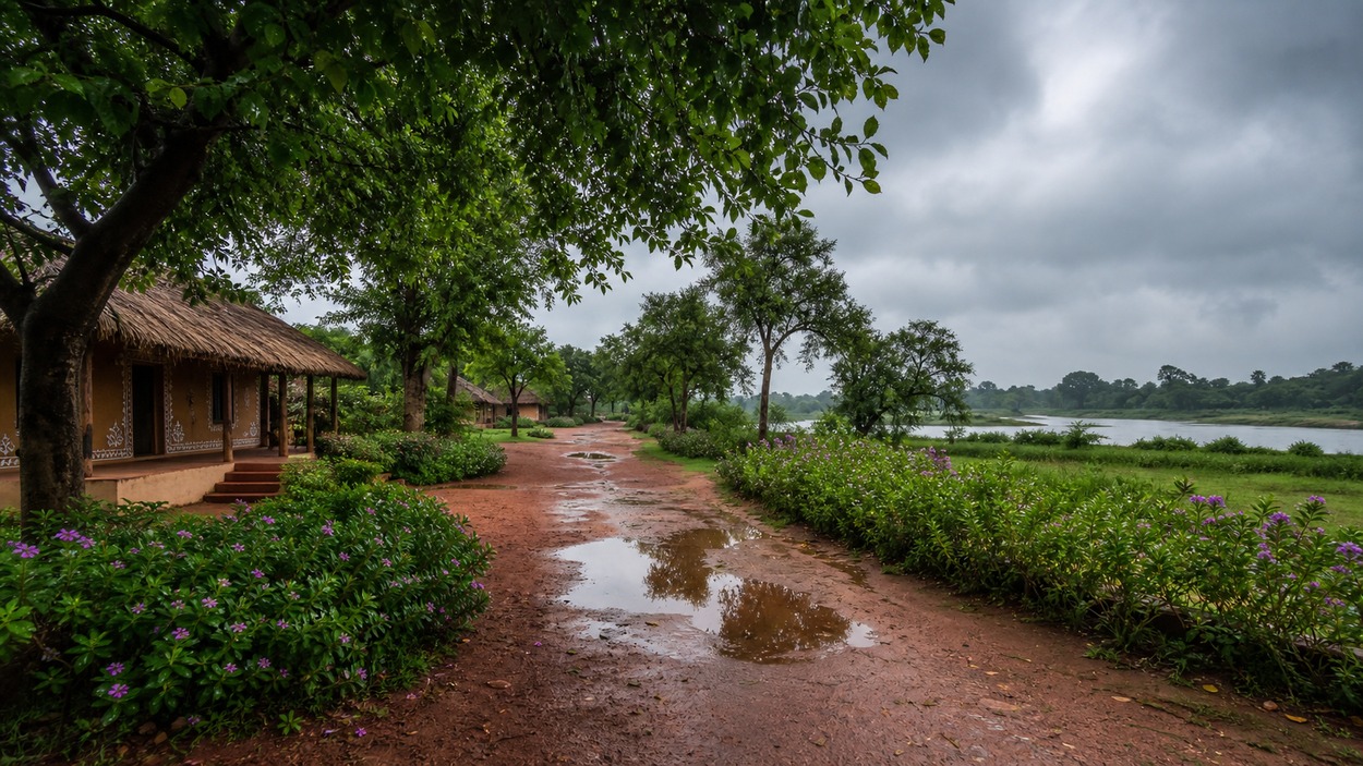 বর্ষায় পশ্চিমবঙ্গের সেরা ৫ পর্যটন গন্তব্য: ঘুরে আসুন প্রকৃতির কোলে 1 শান্তিনিকেতনে বর্ষার দৃশ্য, লাল মাটি আর সবুজ গাছপালা