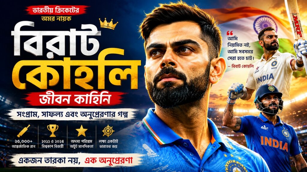বিরাট কোহলির জীবনী: ভারতীয় ক্রিকেটের আধুনিক যুগের সেরা ব্যাটসম্যানের অমর কাহিনী বিরাট কোহলি - ভারতীয় ক্রিকেটের সেরা ব্যাটসম্যান ও প্রাক্তন অধিনায়ক