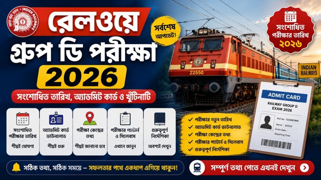 রেলওয়ে গ্রুপ ডি পরীক্ষা ২০২৬ নিয়োগের জন্য স্টেশনে লোকাল ট্রেন