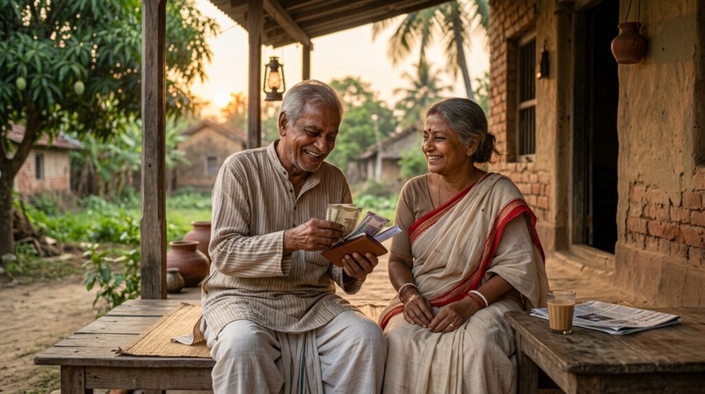 বার্ধক্য ভাতার সুবিধাভোগী প্রবীণ মহিলা