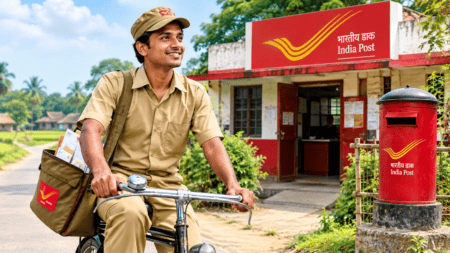 গ্রামীণ ডাক সেবক নিয়োগ: ২৩,৭৫৭ শূন্যপদ, ১০ম পাসেই আবেদন! গ্রামীণ ডাক সেবক নিয়োগ, সাইকেলে চিঠি পৌঁছে দিচ্ছেন ভারতীয় ডাক বিভাগের পোস্টম্যান
