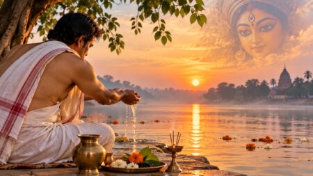 মহালয়া ২০২৬: ১০ অক্টোবর, তর্পণ কোন সময়ে, কী নিয়ম? মহালয়া ২০২৬ উপলক্ষে পুজোমণ্ডপে দেবী দুর্গার মূর্তি