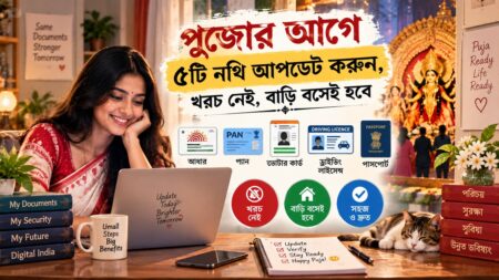 পুজোর আগে নথি আপডেট, আধার সেবা কেন্দ্রে মানুষের ভিড়