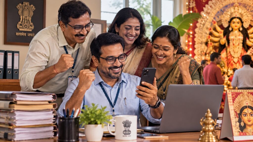 পুজোর আগে অগ্রিম বেতন! ৩৮% ডিএ-সহ সরকারি কর্মীদের কবে ঢুকবে টাকা? দুর্গাপুজোর আগে অগ্রিম বেতন পাচ্ছেন রাজ্য সরকারি কর্মীরা