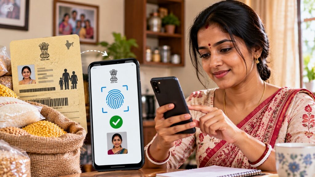 রেশন কার্ড e-KYC ২০২৬: ২ মিনিটে ঘরে বসে করুন, নইলে রেশন বন্ধ রেশন কার্ডে e-KYC ভেরিফিকেশন ২০২৬