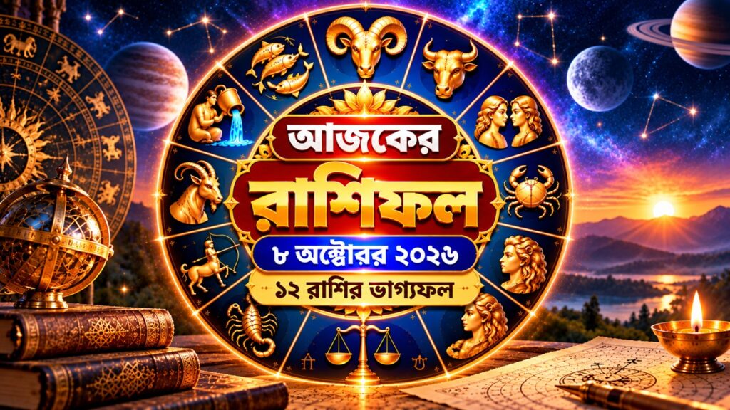 আজকের রাশিফল ৮ অক্টোবর ২০২৬, রাশিচক্রের জ্যোতিষ চিত্র