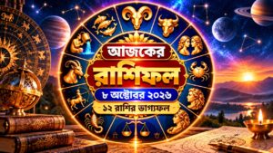 আজকের রাশিফল ৮ অক্টোবর ২০২৬: ১২ রাশির ভাগ্যফল আজকের রাশিফল ৮ অক্টোবর ২০২৬, রাশিচক্রের জ্যোতিষ চিত্র